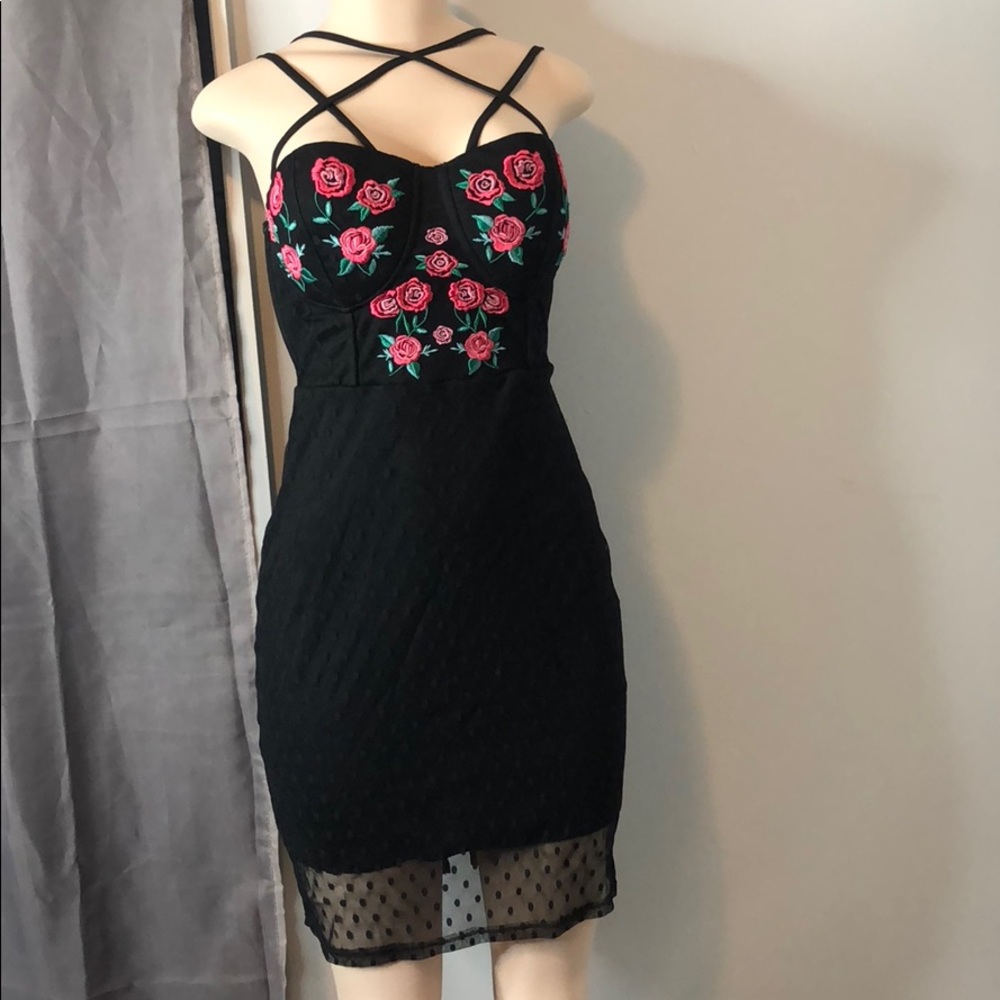 Black and floral dress